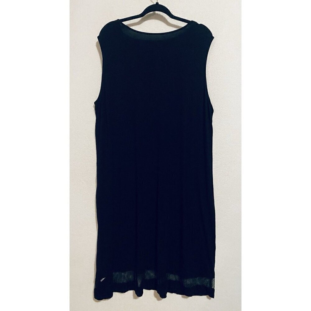 Catherines Dress Womens 2X Black Sleeveless Mesh Accents Jersey Maxi Minimalist - Picture 4 of 7